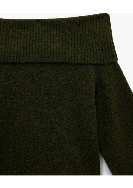 Uzun Kollu Omzu Açık Triko Kazak modelleri