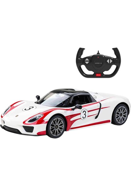 Sunman Rastar 70710 Kumandalı Araba Porsche 918 Spyder Weissach F/f R/c 2.4ghz Işıklı 1:14 6+