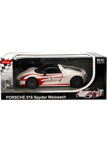 Sunman Rastar 70710 Kumandalı Araba Porsche 918 Spyder Weissach F/f R/c 2.4ghz Işıklı 1:14 6+ modelleri