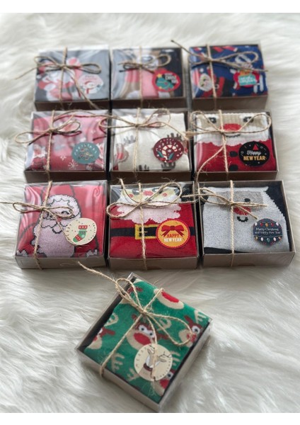 10'lu Kutulu Renkli Noel Çorap Seti, Yılbaşı Hediyesi, Eğlenceli Hediye Seçeneği fırsatları