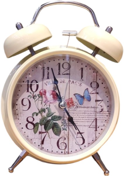 Metal, Sessiz Akar Mekanizmalı, Yüksek Ses Alarmlı, Çalar Saat, 12X17