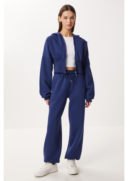 Fermuarlı Şardonlu Örme Alt-Üst Takım LDM0018 Lacivert modelleri