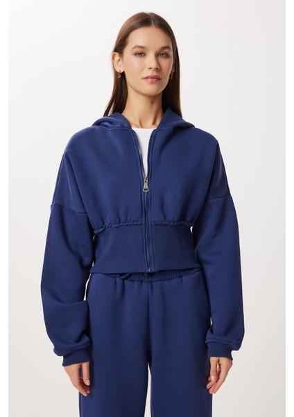 Fermuarlı Şardonlu Örme Alt-Üst Takım LDM0018 Lacivert fırsatları