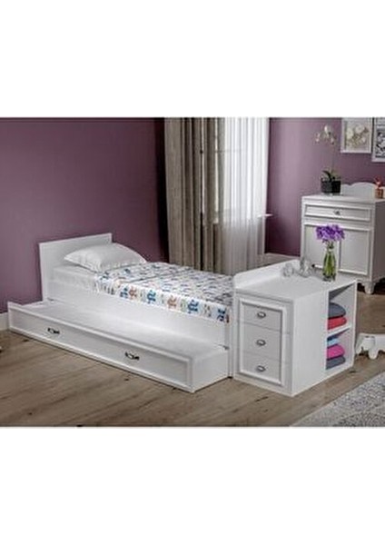 Lisa Şifonyer Beyaz MDF Malzemeden Ahşap Detaylı Modern Tasarım ve Geniş Depolama Alanı fırsatları