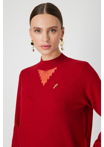 Yakası Tül Detaylı Pamuklu Triko Kazak 60342-26K modelleri