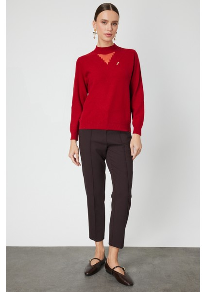 Yakası Tül Detaylı Pamuklu Triko Kazak 60342-26K fırsatları