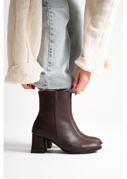 Lucinda Kadın Kışlık Acı Kahve Kalın Topuklu Bot modelleri