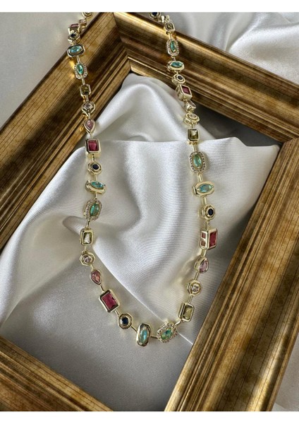 Özel Seri 14K Renkli Taşlı Tamtur Kolye modelleri