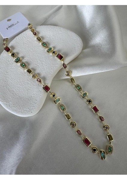 Özel Seri 14K Renkli Taşlı Tamtur Kolye fırsatları