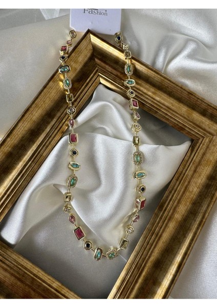 Özel Seri 14K Renkli Taşlı Tamtur Kolye indirimleri