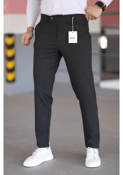 Erkek Kaliteli Likralı Italyan Kesim Her Ortama Uygun Şık ve Rahat Kısa Dilli Kumaş Pantolon