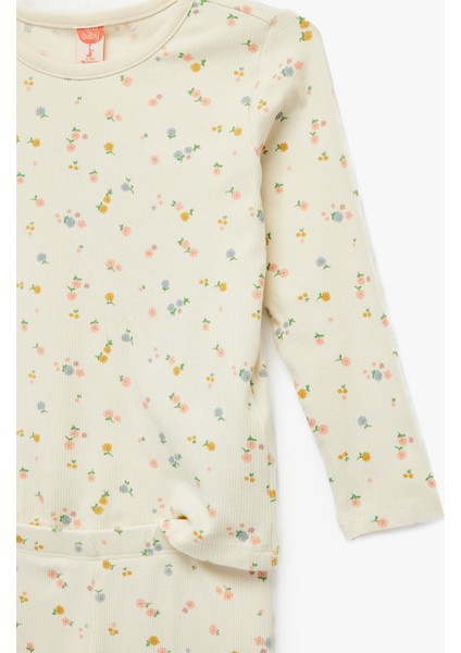 Çiçek Desenli Pamuklu 2'li Tayt ve Tişört Seti modelleri