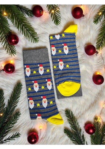 - Yılbaşı Temalı Unisex Çorap – Desenli Özel Tasarım (Hediye Paketli)