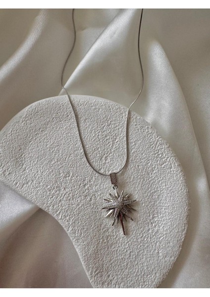 Çelik Taşlı Kuzey Yıldız Kolye fiyatları