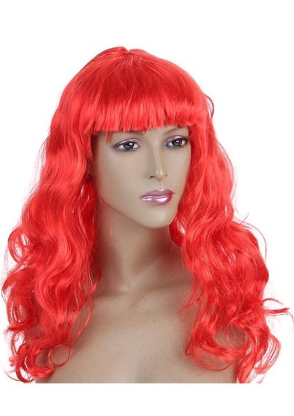Peruk Saç Kırmızı Dalgalı