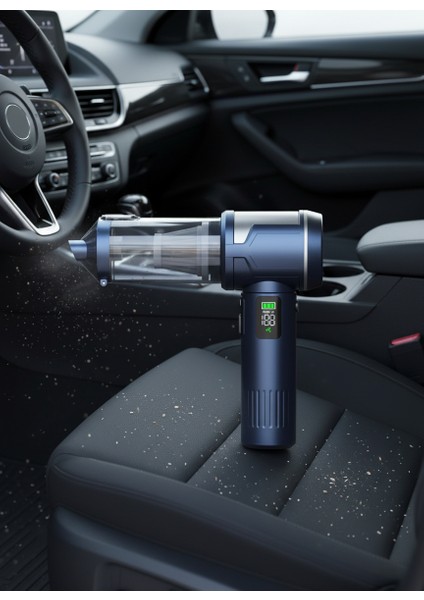 2000PA 100W Kablosuz Araç Süpürgesi – 4’ü 1 Arada Güçlü Emiş, Hepa Filtre, LED Işıklı, 5 Başlıklı