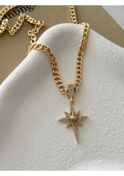 Kutup Yıldızı Zincir Çelik Kolye