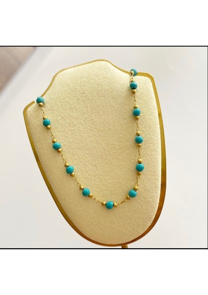 Mavi Taşlı Çelik Kolye fiyatları