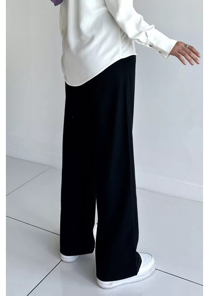 Kadın Bel Lastikli Cırtlı Tesettür Palazzo Pantolon P-00019084 modelleri