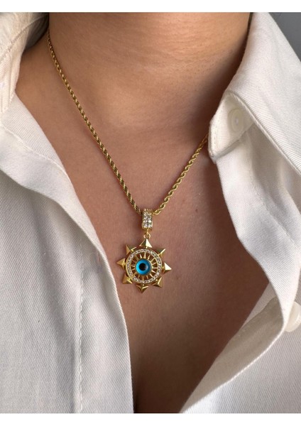 Nazar Boncuklu Yıldız Kolye
