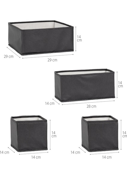 Antrasit 4'lü Çekmece Düzenleyici modelleri