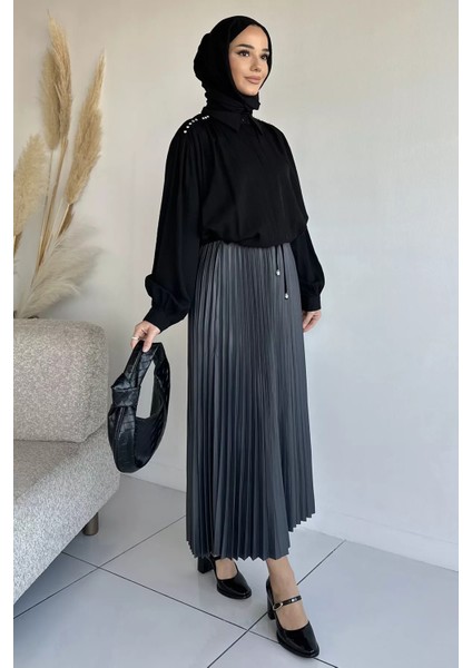 Bel Lastikli Pileli Tesettür Etek P-00019076 fiyatları