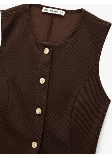 Slim Fit Kolsuz Bisiklet Yaka Düğme Detaylı Hırka modelleri