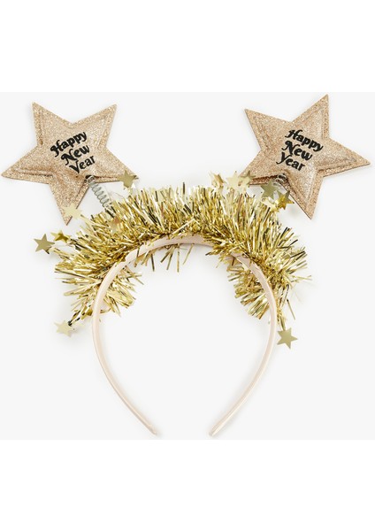 Simli Yıldız Aplikeli Yılbaşı Tacı