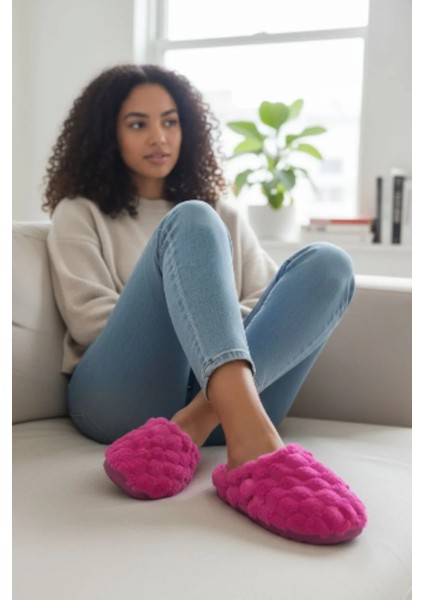 Yumuşak Ses Yapmayan Taban Peluş Yumuşacık Ev Terlik