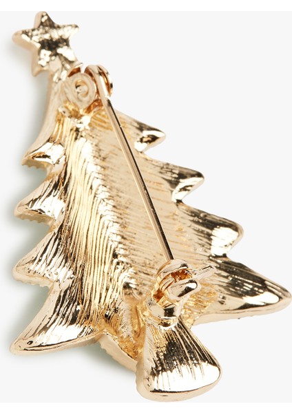 Yılbaşı Ağacı Temalı Taşlı Arkası Iğneli Broş modelleri