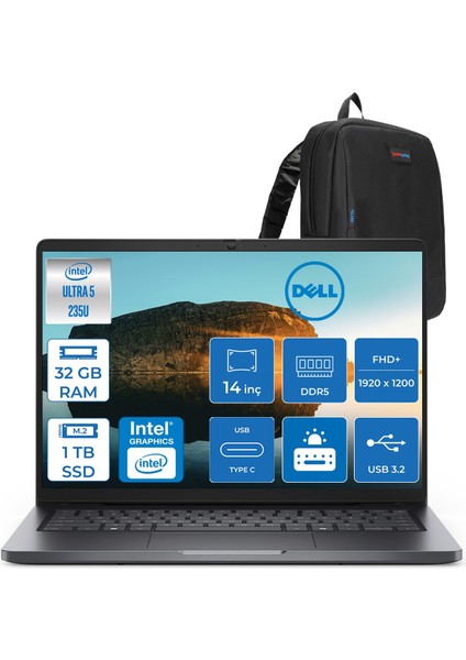 Pro 14 Intel Core Ultra 5 235U 4.9ghz 32GB Ddr5 1tb SSD Freedos Intel® Aı Boost 14 Inç IPS Fullhd+ (1920X1200) Taşınabilir Bilgisayar PC14250BTO113F13 + Zetta Çanta