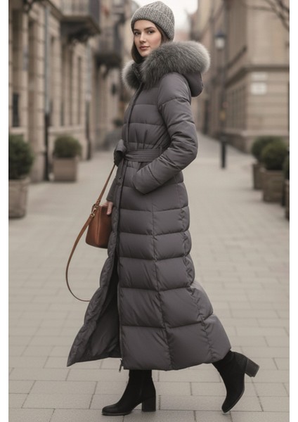 Günlük Kışlık Tam Boy Şişme Kadın Tesettür Mont