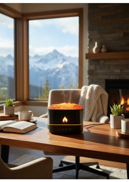 3D Alev Efektli Ultrasonik Hava Nemlendirici – Renkli LED Işıklı Aromaterapi Difüzör fiyatları