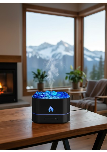 3D Alev Efektli Ultrasonik Hava Nemlendirici – Renkli LED Işıklı Aromaterapi Difüzör indirimleri