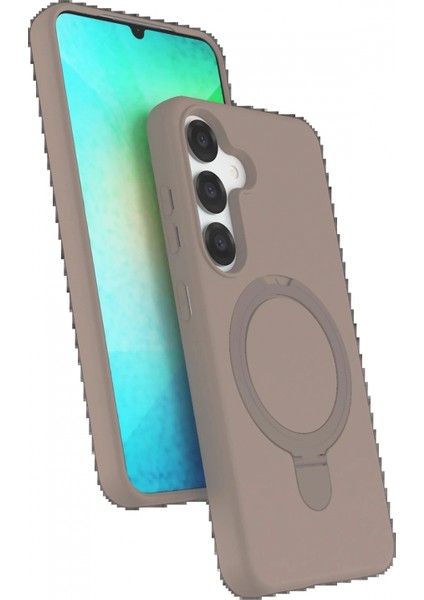 Samsung Galaxy S25 Regal Magsafe Standlı Kapak - Çöl Titanyum