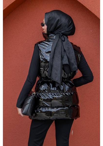 Rugan Bel Büzgülü Şişme Yelek-Siyah modelleri