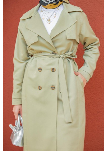 Rodi Uzun Astarlı Trençkot-Mint fiyatları