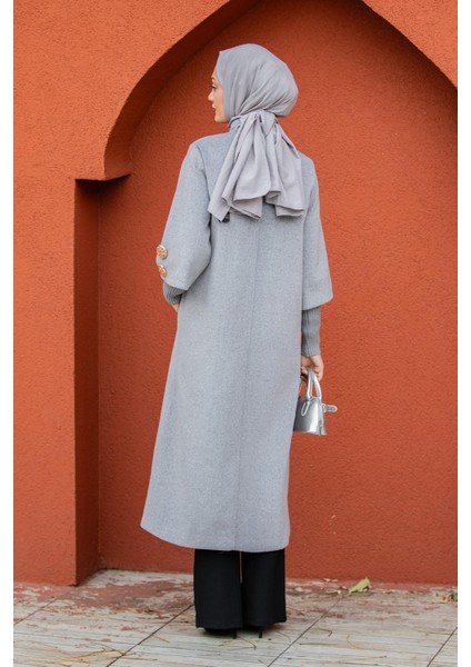 Jessy Angora Ribana Kollu Kaban-Gri indirimleri