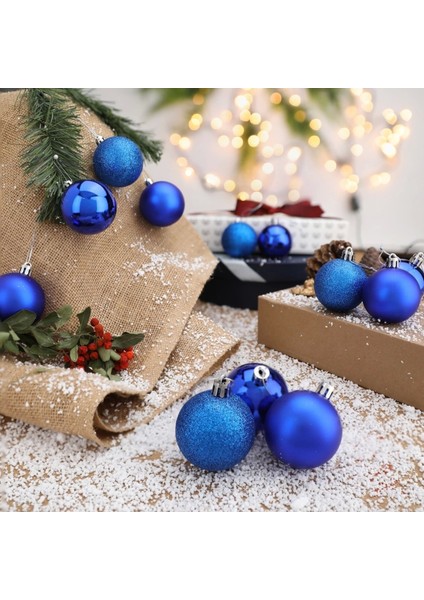 12'li Mavi 5 cm Yılbaşı Topu, Noel ve Çam Ağacı Süsü