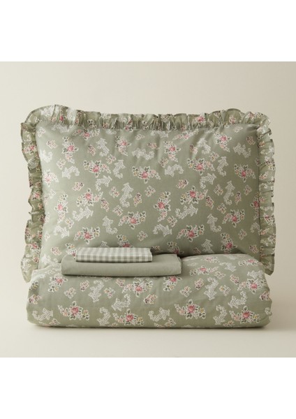 Carlo %100 Pamuk Tek Kişilik Nevresim Takımı Adaçayı