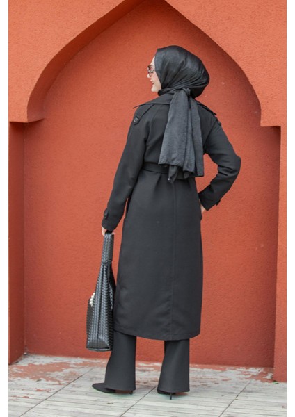 Rodi Uzun Astarlı Trençkot-Siyah modelleri