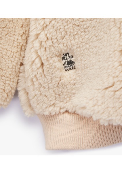 Dik Yaka Kumaş Detaylı Uzun Kollu Kanguru Peluş Mont fırsatları