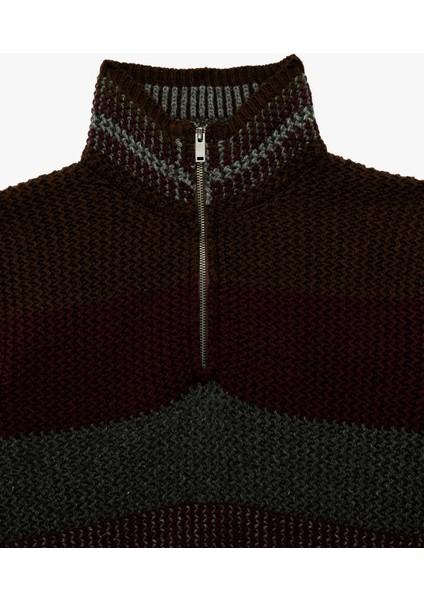 Yarım Fermuarlı Dik Yaka Uzun Kollu Triko Kazak modelleri