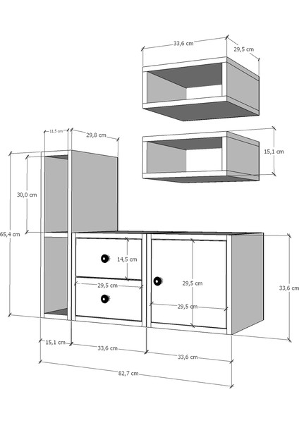 Modüler Duvar Tipi Makyaj Masası Seti Çekmeceli Kapaklı Raflı Kompakt Düzenleme BEYAZ-NRG-MKJ-1005 fırsatları