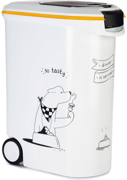 Drnds Beeztees Mama Saklama Kabı, Plastik, Tekerlekli, Özel Kapaklı, Beyaz, 54L indirimleri