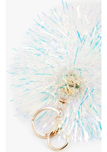 Simli Metal Aksesuarlı Ponpon Anahtarlık modelleri