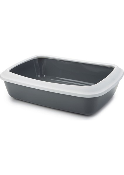 Drnds Beeztees Kalın Kenarlı Açık Kedi Tuvaleti, Gri, 50X37X14CM