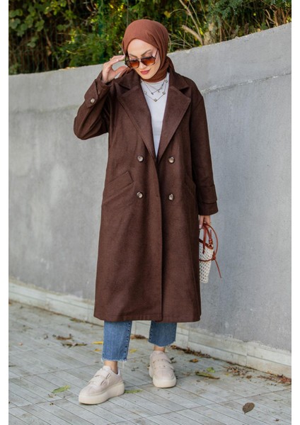 Milla Astarsız Yün Kaşe Kaban-Kahve modelleri