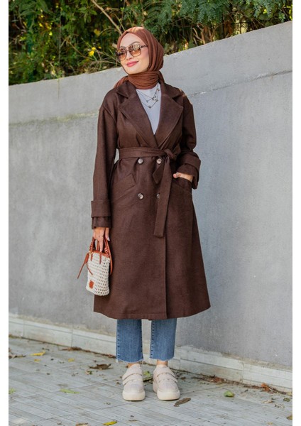 Milla Astarsız Yün Kaşe Kaban-Kahve fırsatları