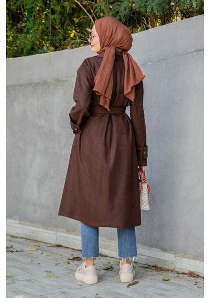 Milla Astarsız Yün Kaşe Kaban-Kahve indirimleri